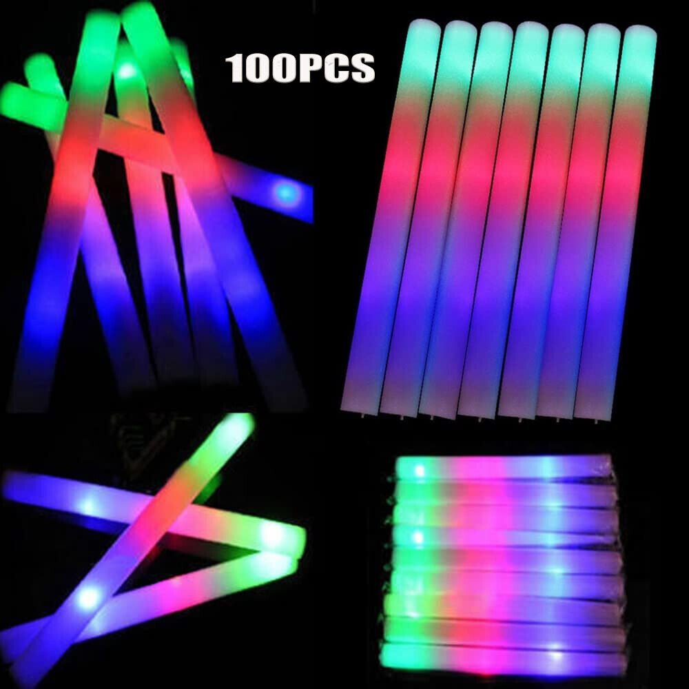 Flashing Led Foam Sticks Party - Bastoncini Luminosi LED in Schiuma, Confezione