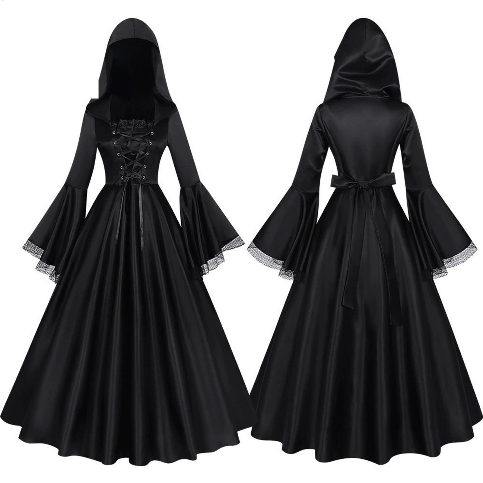 Medieval Renaissance Dress Women - Costume da Strega di Halloween, Abito
