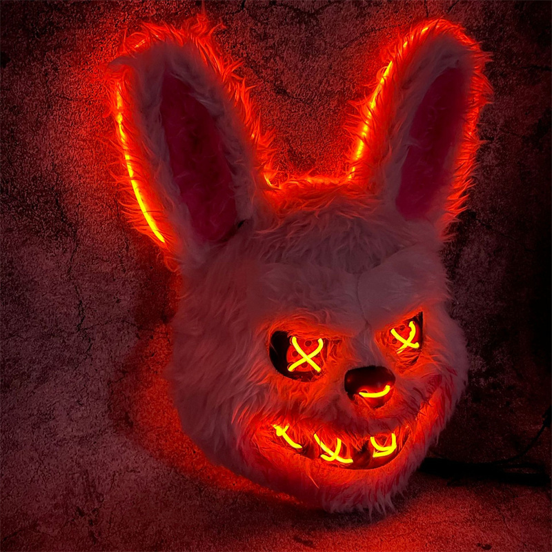 Led Purge Mask Halloween - Maschera da coniglio Masquerade LED Maschera