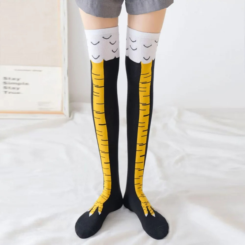 Calze lunghe da donna sopra il - Funny Chicken Leg Socks recensione e prezzo